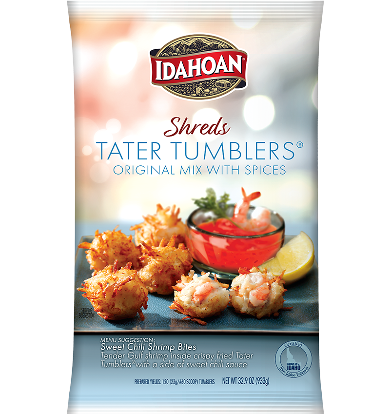 Idahoan® SHREDS Tater Tumblers® Original Mix with Spices, 4/32.9 oz. pchs