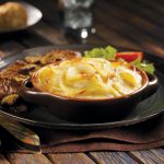 Scalloped Potatoes Served with Steak