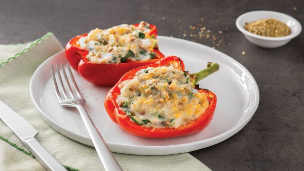 Vegetarian Stuffed Peppers with Mashed Potatoes