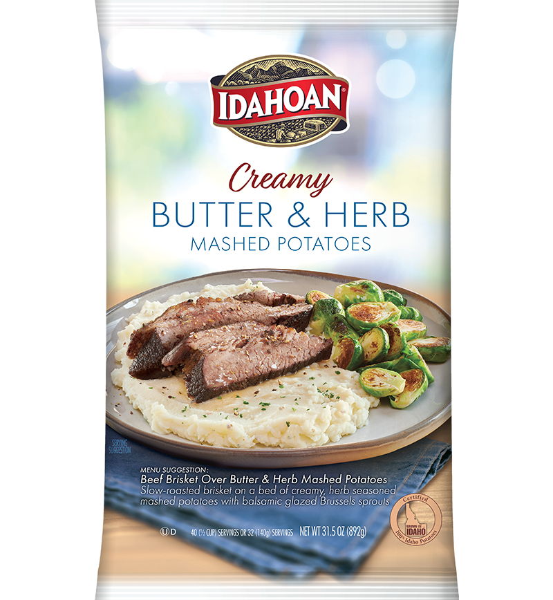Idahoan® CREAMY Butter & Herb Mashed Potatoes, 8/32 oz. pchs