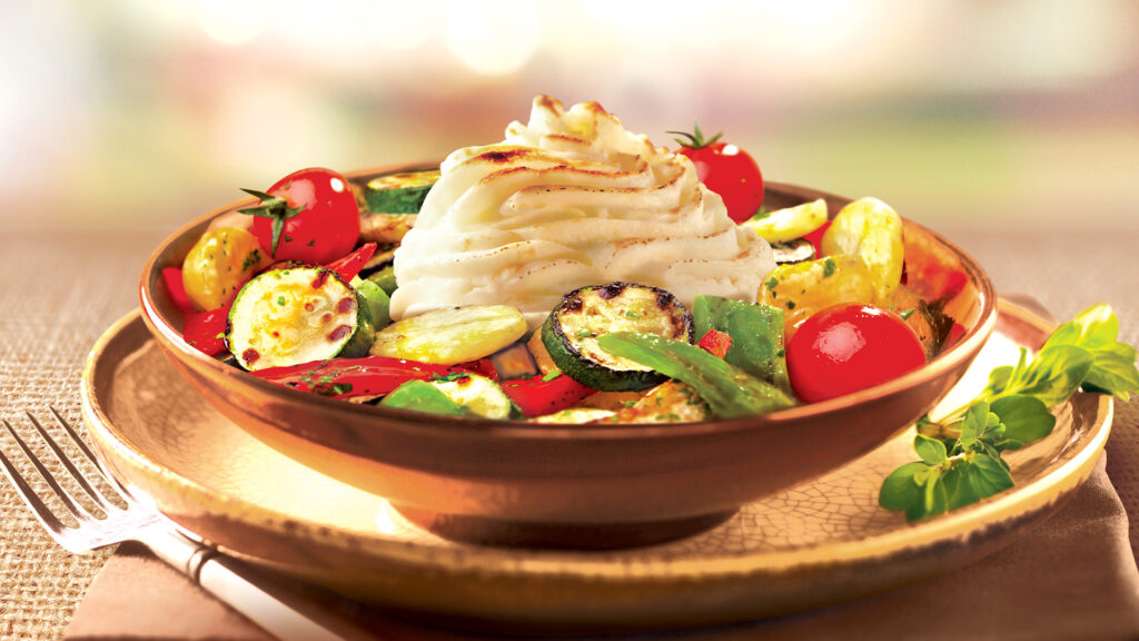 Grilled Vegetable Mashed Potato Bowl by Idahoan